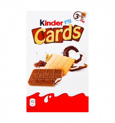 Вафли Kinder Cards с молочной и какао начинкой 18 х 76.8г