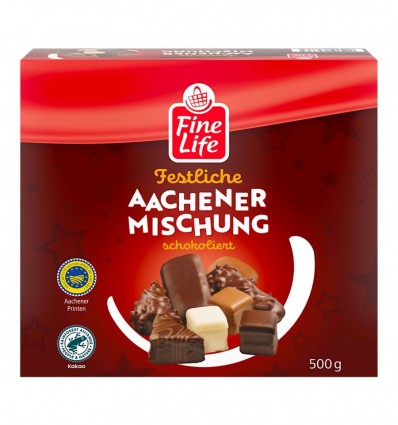 Асорті Fine Life пряників імбирні глазурованих шоколадом 500г