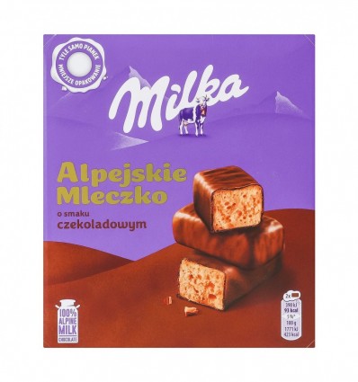 Конфеты Milka Alpejskie глазированные вкус шоколада 330г