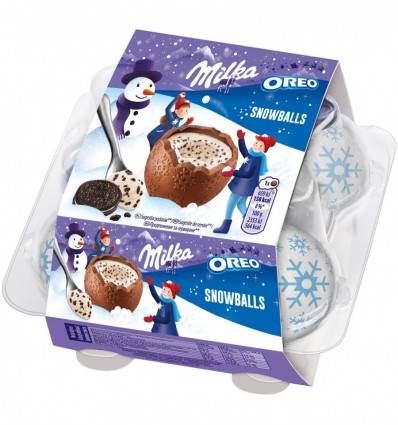 Шоколад Milka Snow balls фигурный молочный 4х28г