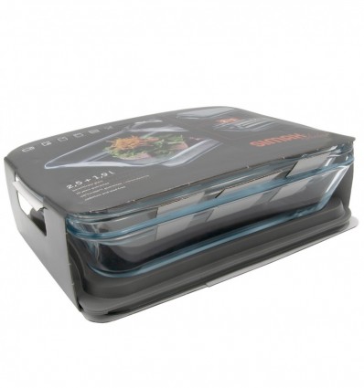 Гусятниця Sim.Exclusive з пластиковою та скляною кришками 2,5л