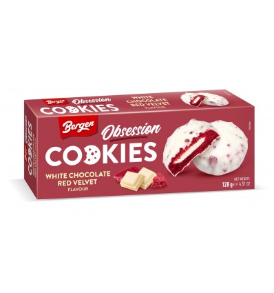 Печиво Bergen з молочно-вершковою начинкою зі смаком білого шоколаду вкрите молочною глазур’ю з крих