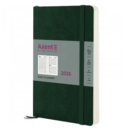 Щоденник дат. 2026 Partner Soft Skin 8810-26-23-A, 145х210, темно-зелений