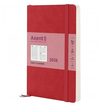 Щоденник дат. 2026 Partner Soft Skin 8810-26-06-A, 145х210, червоний