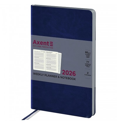 Щотижневик дат. 2026 Partner City Soft 8521-26-02-A, 125х195, синій