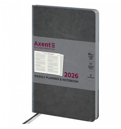 Еженедельник дат. 2026 Partner City Soft 8521-26-06-A, 125х195, серый