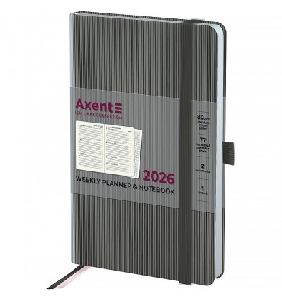 Еженедельник дат. 2026 Partner Lines 8515-26-03-A, 125х195, серый