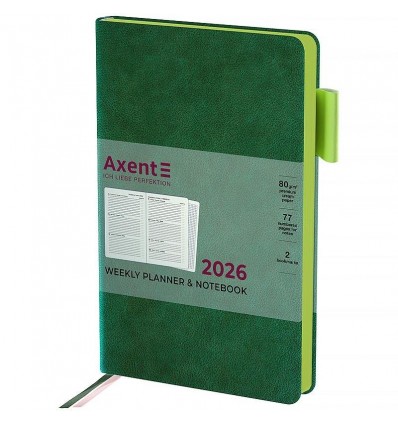 Еженедельник дат. 2026 Partner Soft Muse 8527-26-2-A, 125х195, зеленый