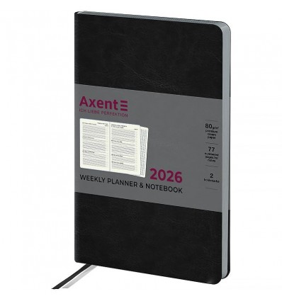 Еженедельник дат. 2026 Partner City Soft 8521-26-01-A, 125х195, черный