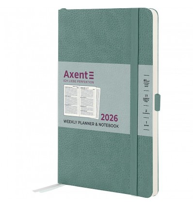 Щотижневик дат. 2026 Partner Soft Skin 8509-26-48-A, 125х195, сіро-лазурний