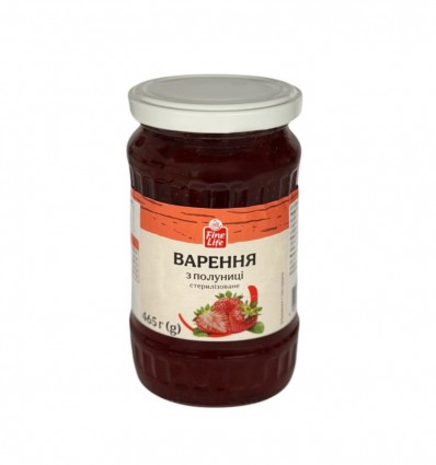 Варенье Fine Life из клубники стерилизованное в/с 465г
