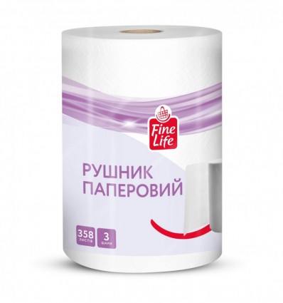 Полотенце Fine Life Джамбо целлюлозное трехслойное 358 л 1 р