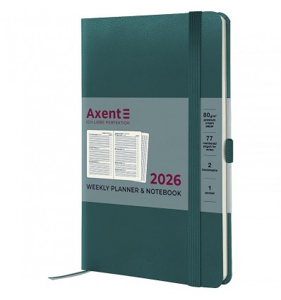 Щотижневик дат. 2026 Partner Strong 8505-26-31-A, 125х195, малахітовий