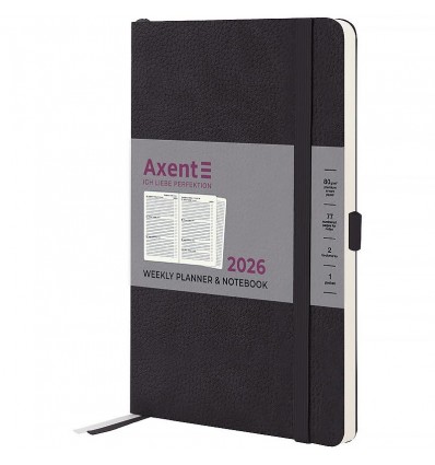 Еженедельник дат. 2026 Partner Soft Skin 8509-26-01-A, 125х195, черный
