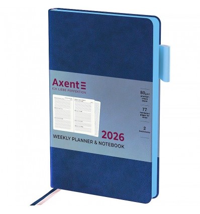 Щотижневик дат. 2026 Partner Soft Muse 8527-26-3-A, 125х195, синій