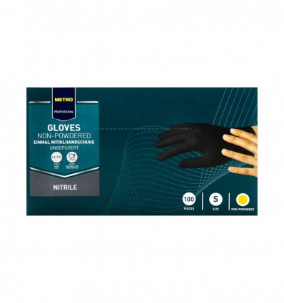 Перчатки Metro Professional нитриловые черные S 100шт/уп