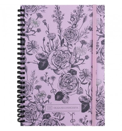 Блокнот на спирали карт. обк., А5, 80 л,кл., OS, Pink Roses 8471-2-A-OS