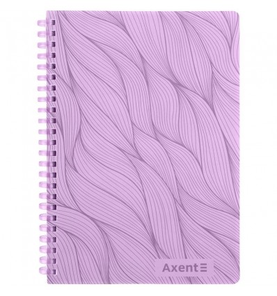 Блокнот на спирали пласт. обкл. 8472-4-A, А5, 80 л., кл., сиреневый