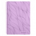 Блокнот на спіралі пласт. обкл. 8472-4-A, А5, 80 арк.,кл., бузковий