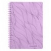 Блокнот на спирали пласт. обкл. 8472-4-A, А5, 80 л., кл., сиреневый