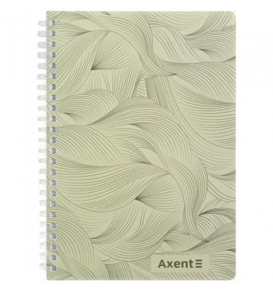 Блокнот на спирали пласт. обкл. 8472-1-A, А5, 80 л., кл., зеленый