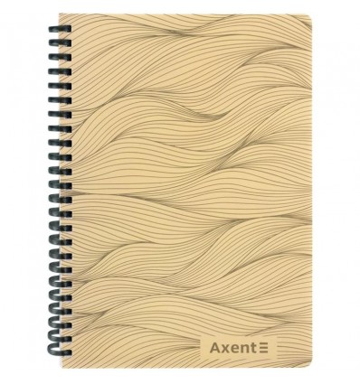 Блокнот на спирали пласт. обкл. 8472-2-A, А5, 80 л., кл., песочный