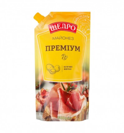 Майонез Щедро Премиум 72% 500г