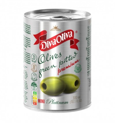 Оливки Diva Oliva зеленые без косточки мини 300 мл