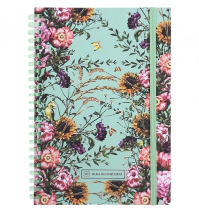 Блокнот на спирали карт. обк., А5,80 л,кл., OS, Aqua field, 8471-8-A-OS