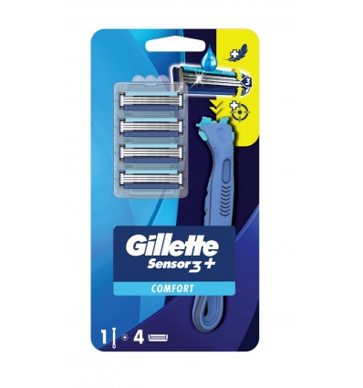Бритва Gillette Sensor3 Plus Комфорт з 4 змінними касетами