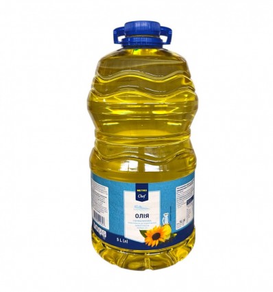 Олія Metro Сhef соняшникова рафінована дезодорована виморожена марки П 5л
