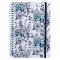 Блокнот на спирали карт. обк., А5, 80 л,кл., OS, Blue garden 8471-4-A-OS
