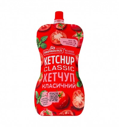 Кетчуп Pripravka Класичний пастеризований 250г