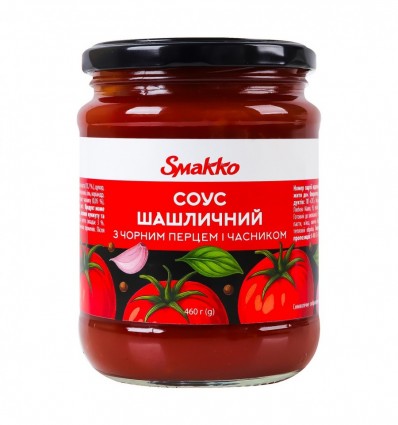Соус Smakko Шашличний з чорним перцем і часником 460г