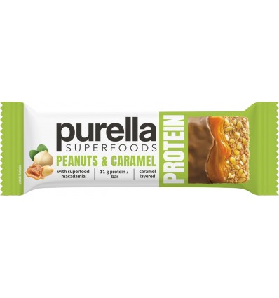 Батончик Purella Superfoods Peanuts & Caramel протеїновий 45г