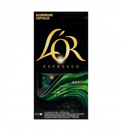 Кофе L`OR Espresso Brazil жареный молотый в капсулах 52г