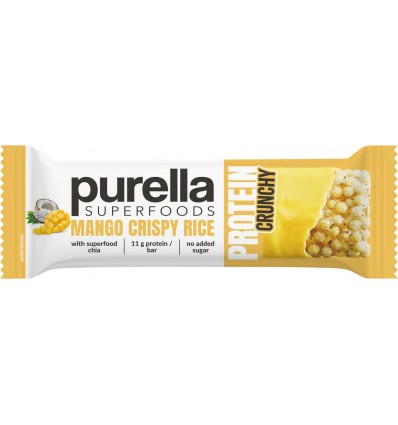 Батончик Purella Superfoods Crunchy Mango Crispy Rice протеиновый 45г