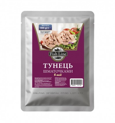 Тунец Fish Line кусочками в масле 1кг