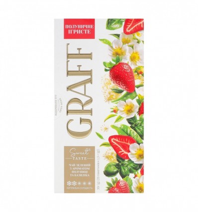 Чай Graff Полуничне ігристе зелений байховий 20 x 1.5г