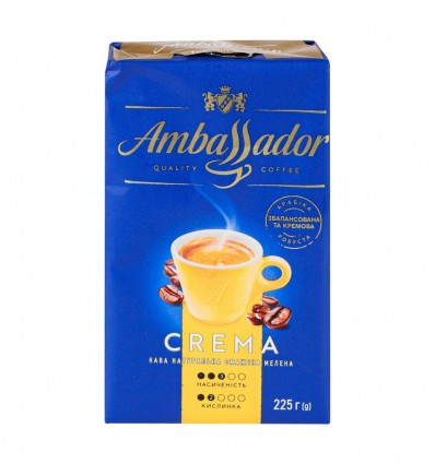 Кофе Ambassador Crema натурально жареная мелена 225г