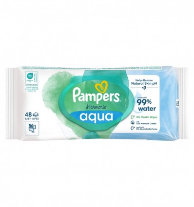 Серветки Pampers дитячі вологі Harmonie aqua 48