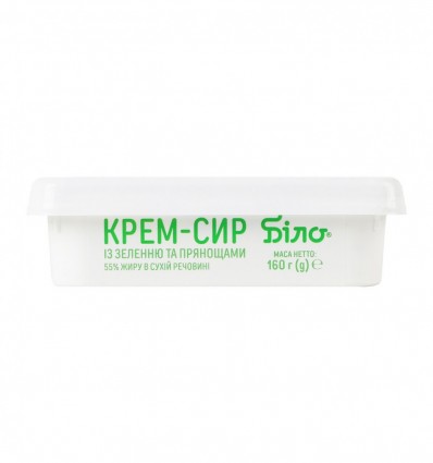 Крем-сир Біло із зеленню та прянощами 55% 160г