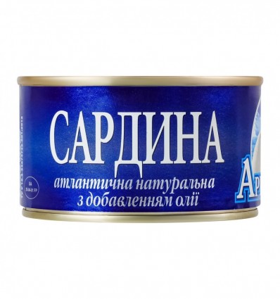 Сардина Арктика атлантическая натуральная с добавлением масла 230г.