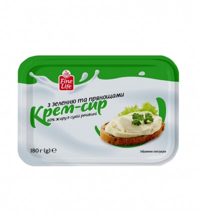 Крем-сыр Fine Life с зеленью и пряностями 60% 180 г