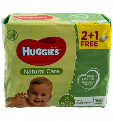 Салфетки влажные Huggies Natural Care детские 56шт*3уп 168шт