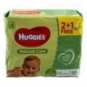 Серветки вологі Huggies Natural Care дитячі 56шт*3уп 168шт