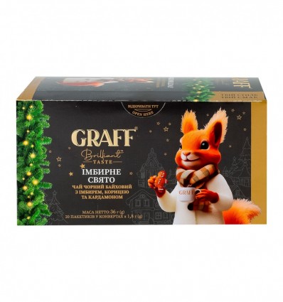 Чай Graff Імбирне свято чорний з кардамоном 20 х 1.8г