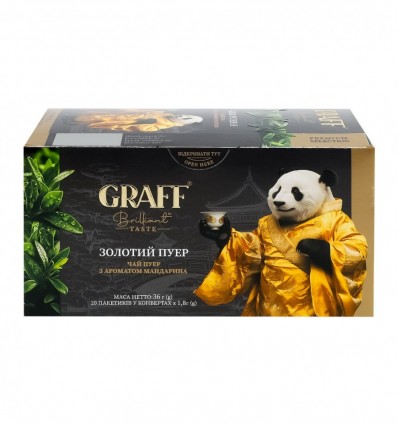 Чай Graff Золотий пуер пуер з ароматом мандарина 20 х 1.8г