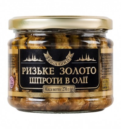 Шпроты Рижское золото в масле 270г