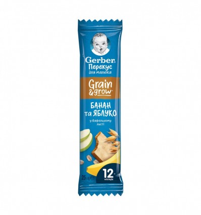Батончик фруктово-злаковый Gerber Grain Банан и яблоко 25г